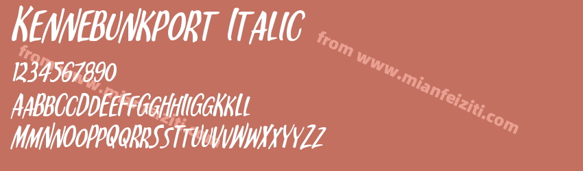 Kennebunkport Italic字体预览