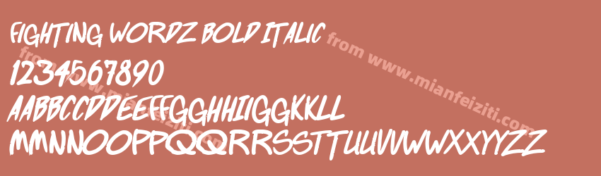 Fighting wordz Bold Italic预览图1