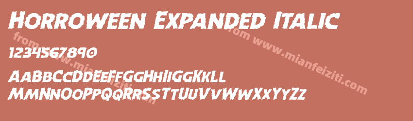 Horroween Expanded Italic预览图1