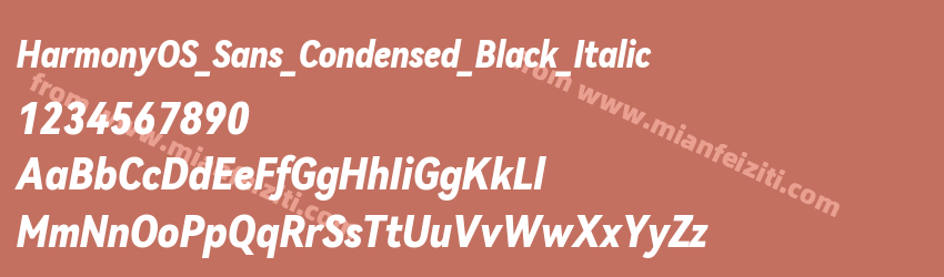 HarmonyOS Sans Condensed Black Italic预览图1