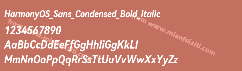 HarmonyOS Sans Condensed Bold Italic预览图1