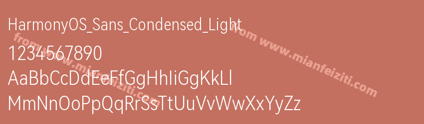 HarmonyOS Sans Condensed Light预览图1