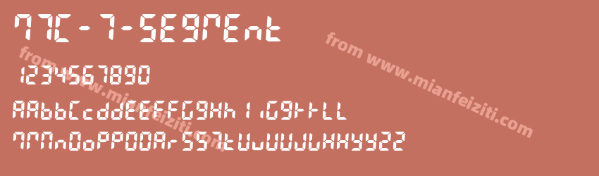 MTC-7-Segment字体预览