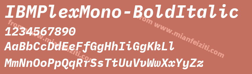 IBMPlexMono-BoldItalic字体预览