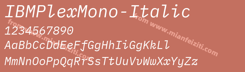 IBMPlexMono-Italic字体预览