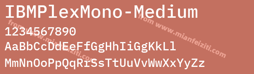 IBMPlexMono-Medium字体预览