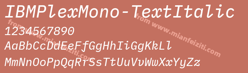 IBMPlexMono-TextItalic字体预览