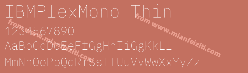 IBMPlexMono-Thin字体预览