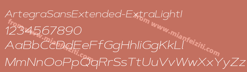 ArtegraSansExtended-ExtraLightI字体预览