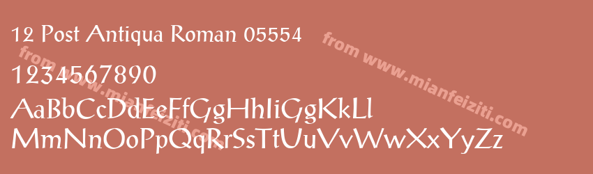 12 Post Antiqua Roman 05554字体预览
