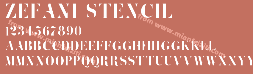Zefani Stencil字体预览