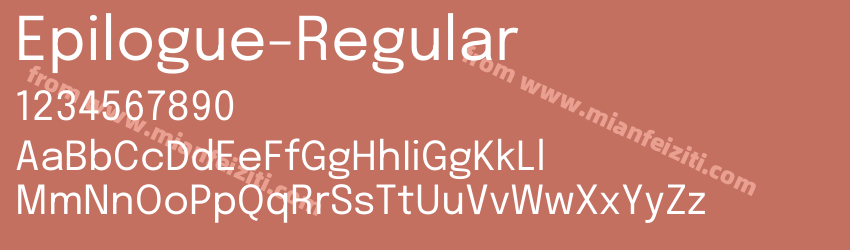 Epilogue-Regular字体预览