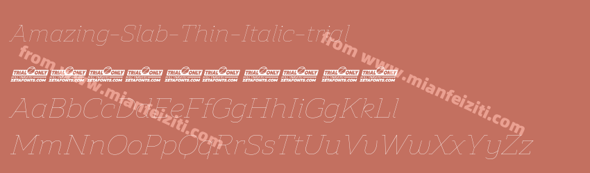 Amazing-Slab-Thin-Italic-trial字体预览