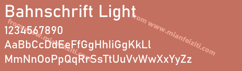 Bahnschrift Light字体预览