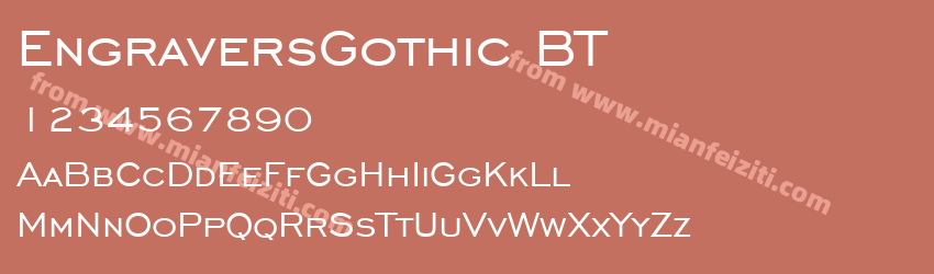 Engravers GothicBT Regular预览图1