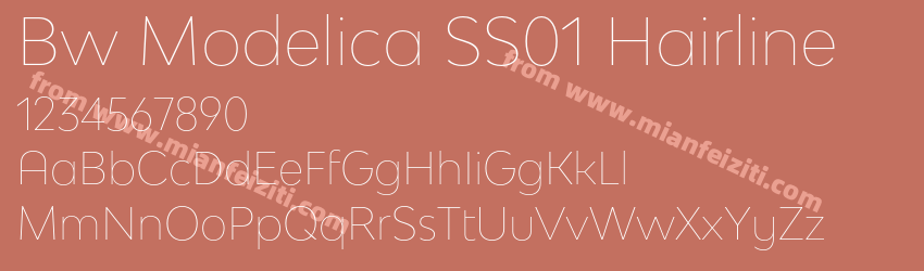 Bw Modelica SS01 Hairline字体预览