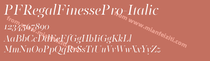 PFRegalFinessePro-Italic字体预览