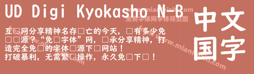 UD Digi Kyokasho N-B字体预览