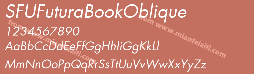 SFU Futura Book Oblique预览图1