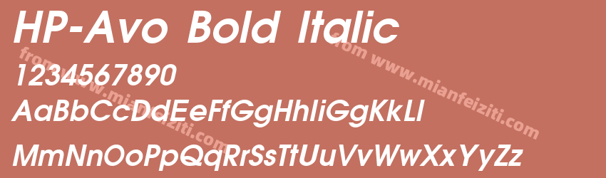 HP-Avo Bold Italic字体预览