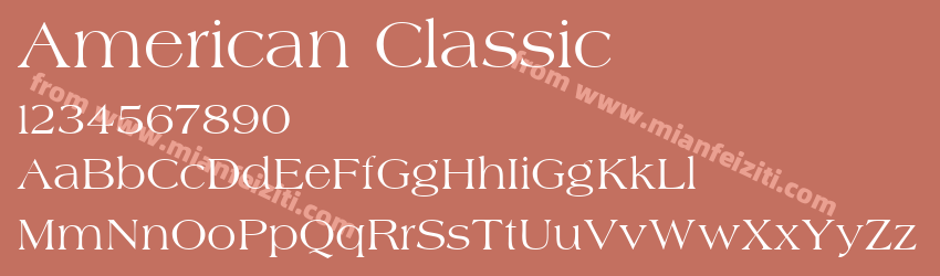 American Classic字体预览