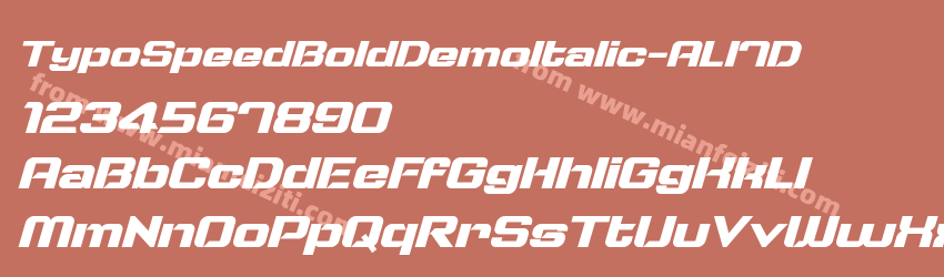 TypoSpeedBoldDemoItalic-ALl7D字体预览