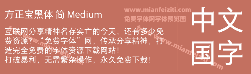 方正宝黑体 简 Medium预览图1