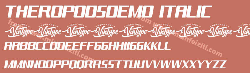 TheropodsDemo Italic字体预览