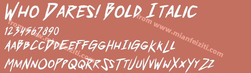Who Dares! Bold Italic字体预览
