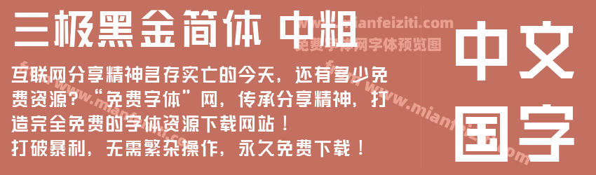 三极黑金简体 中粗预览图1