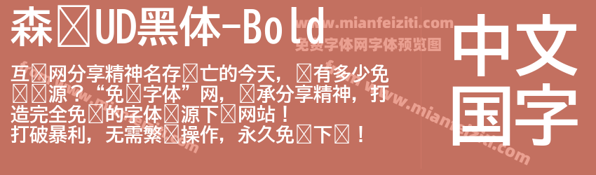 森泽UD黑体-Bold字体预览