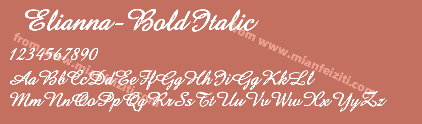  Elianna-BoldItalic 字体预览