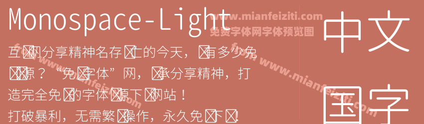 Monospace-Light字体预览