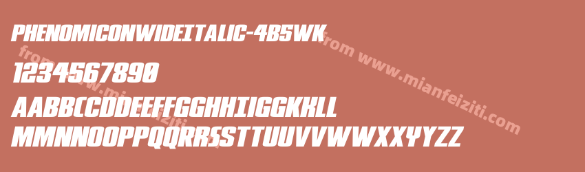 Phenomicon Wide Italic预览图1