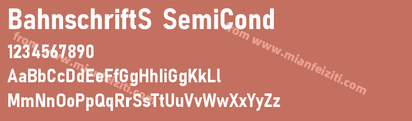 BahnschriftS SemiCond字体预览