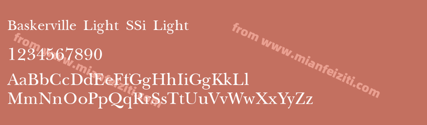 Baskerville Light SSi Light字体预览