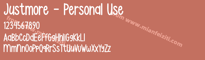 Justmore - Personal Use字体预览