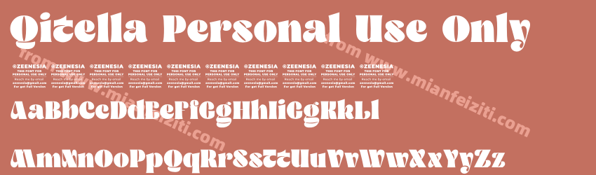 Qitella Personal Use Only字体预览