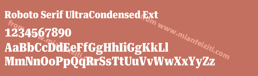 Roboto Serif Ultra Condensed Extra Bold预览图1