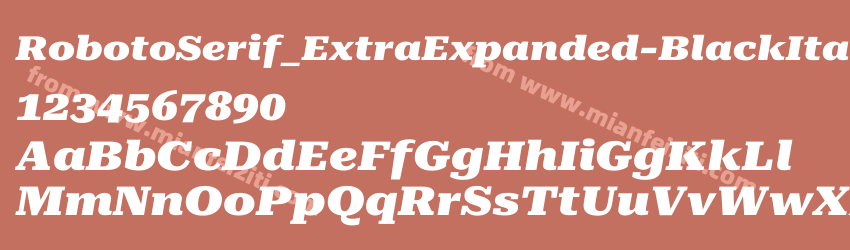 Roboto Serif Extra Expanded Black Italic预览图1