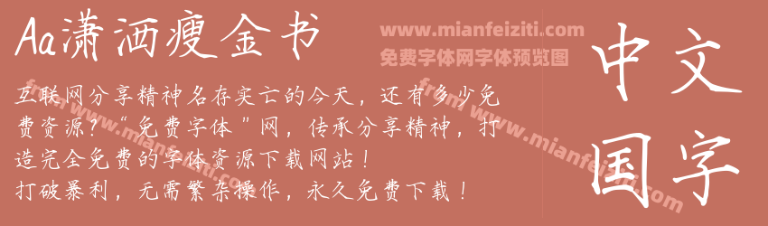 Aa潇洒瘦金书预览图1