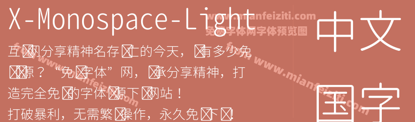 X-Monospace-Light预览图1