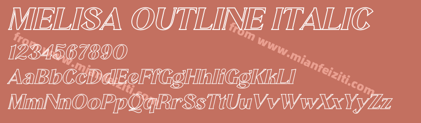 MELISA OUTLINE Italic预览图1