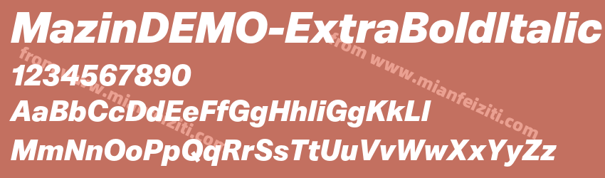 Mazin DEMO Extra Bold Italic预览图1