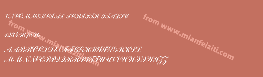 VnCommercial ScriptH Italic字体预览