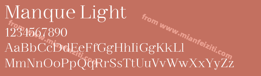 Manque Light字体预览