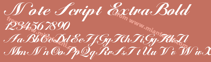 Note Script ExtraBold字体预览