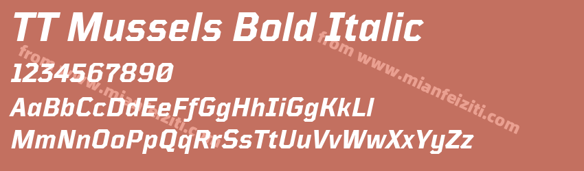 TT Mussels Bold Italic字体预览