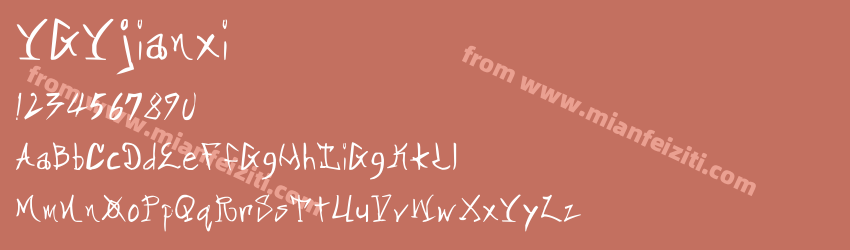 YGYjianxi字体预览