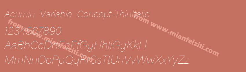 Acumin Variable Concept Thin Italic预览图1